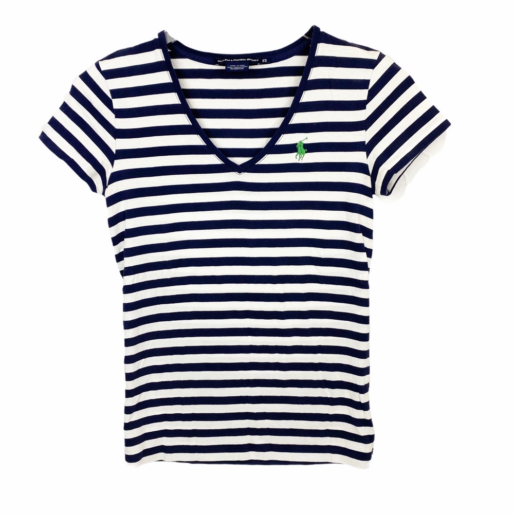 Ralph Lauren Sport Striped Vneck T-shirt XS